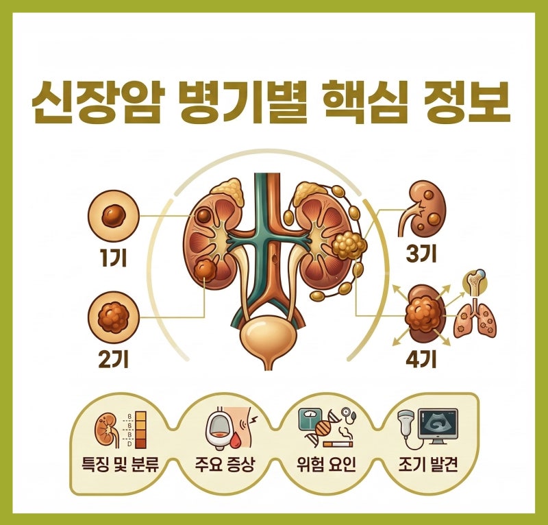 신장암 1기 4기까지 증상 원인 생존율?
