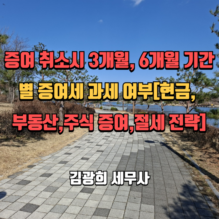  증여 취소시 3개월, 6개월 기간별 증여세 과세 여부[현금, 부동산,주식 증여,절세 전략]