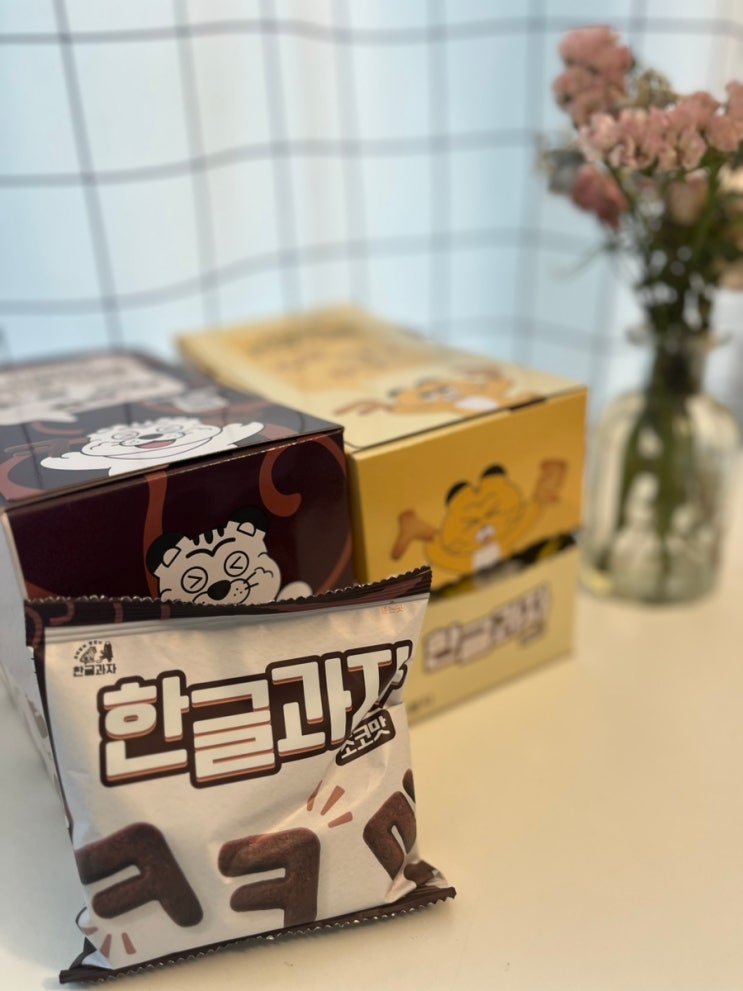  한글 배우기 꿀템! 타일러&니디 한글과자, 식물성 바삭 과자 놀이 리뷰