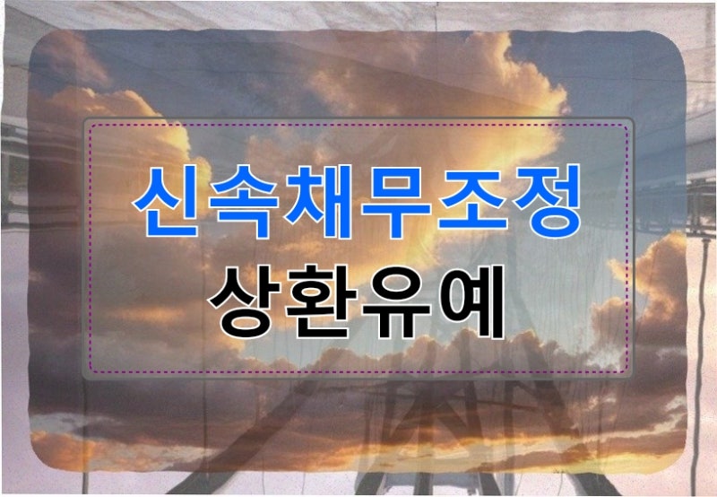 신속채무조정 상환유예 동생의 새로운 시작