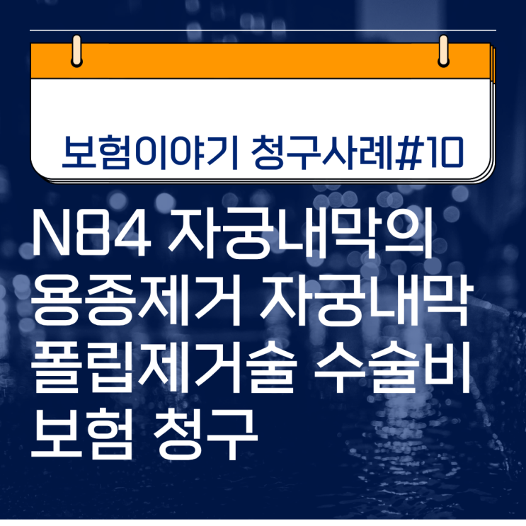 보험이야기 청구사례#10 N84 자궁내막의 용종제거 자궁내막폴립제거술 수술비보험 청구 이영국설계사
