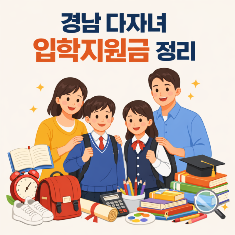 경남 다자녀 입학지원금 정리 (대상, 금액, 신청 방법)