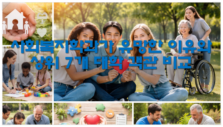  사회복지학과가 유망한 이유 상위 7개 대학 객관 비교