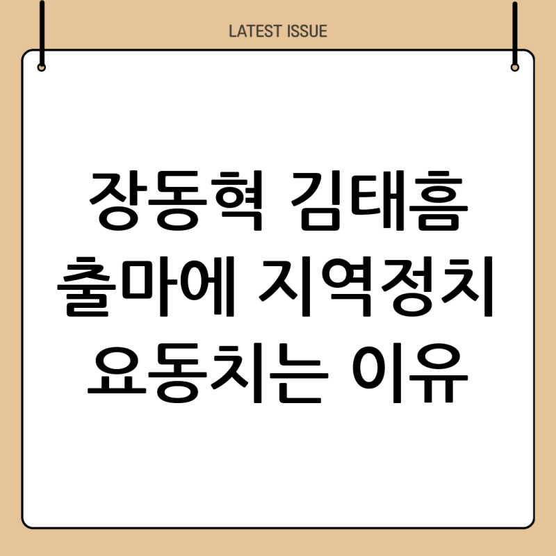 장동혁 김태흠 출마, 왜 주목받나: 지역 정치 지형과 향후 변수 정리