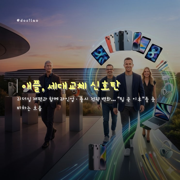  [핵심 소식] '세대교체·신규 라인업 등장'··· 팀 쿡 시대 저물고 새로운 애플이 온다