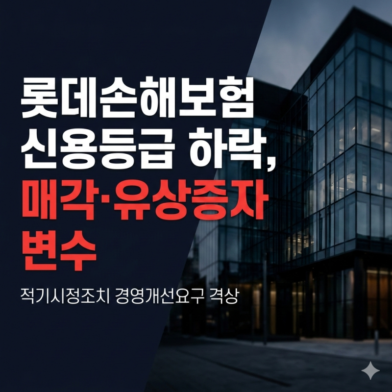 롯데손해보험 신용등급 하락, 매각과 유상증자 가능성 정리