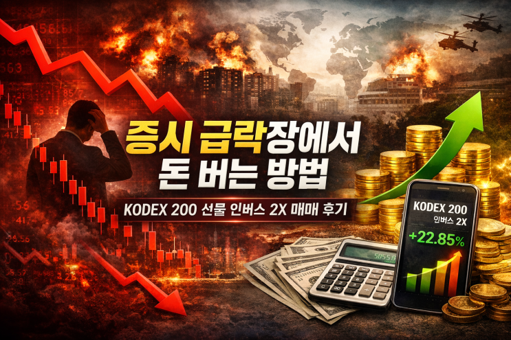  증시 급락장에서 돈 버는 방법, KODEX 200 선물 인버스 2X 매매 후기