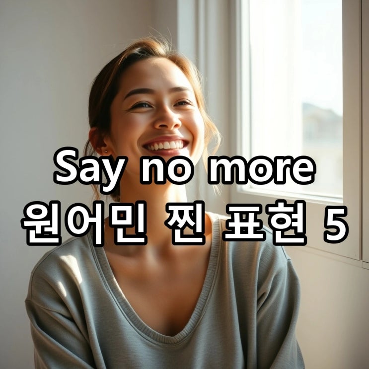 Say no more, Count me in! 원어민이 매일 쓰는 짧고 굵은 영어 표현 5가지 총정리