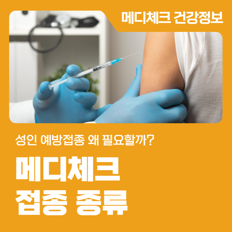 성인 예방접종 왜 필요할까? 메디체크 접종 종류