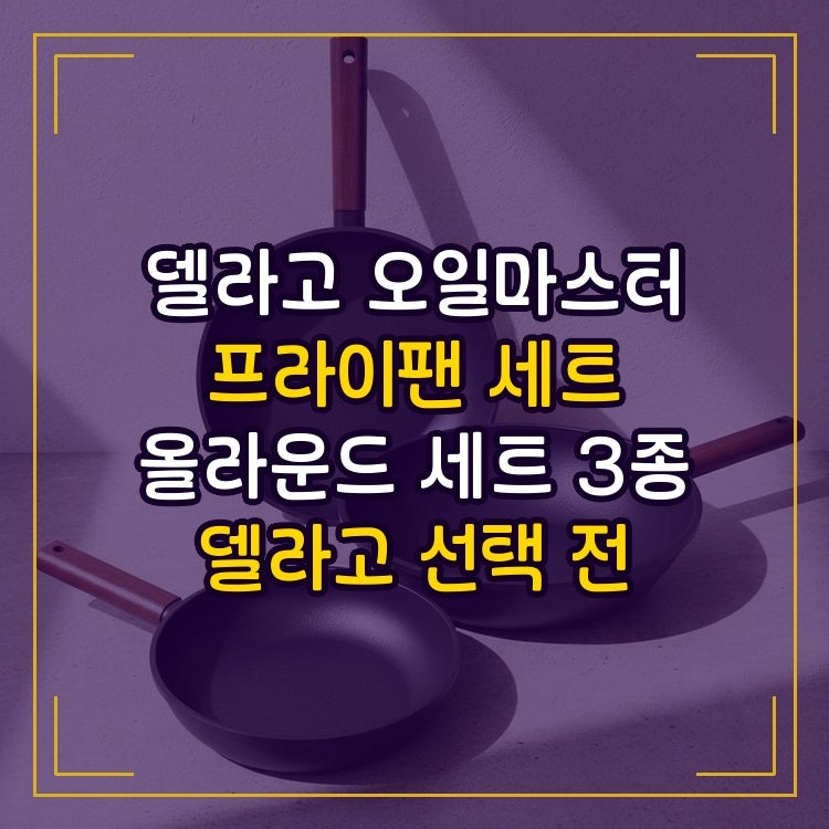 델라고 오일마스터 프라이팬 세트 올라운드 세트 3종 델라고 선택 전 비교한 것들