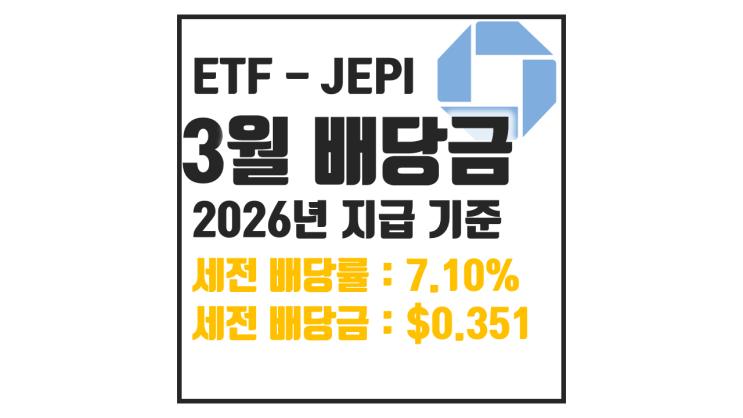  JEPI 2026년 3월 배당 발표 : 1억 투자 시 월 배당 얼마?