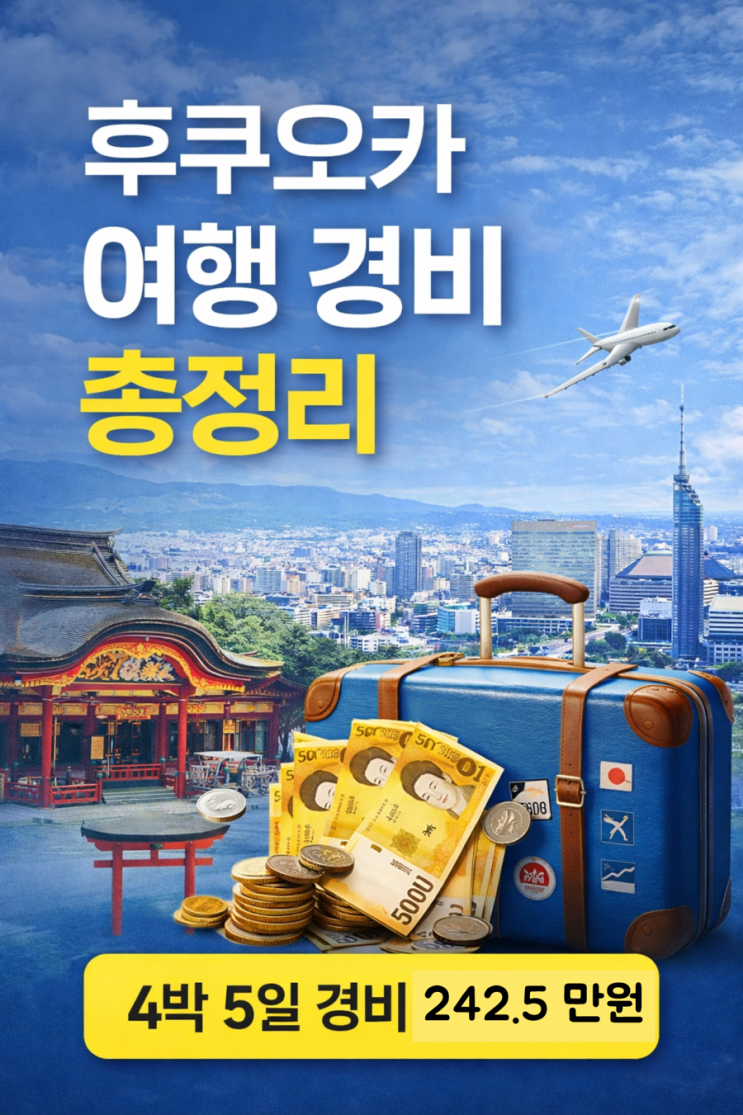  아이와 여행 2탄 |후쿠오카 (5) 4박5일 5인 여행 경비 총정리