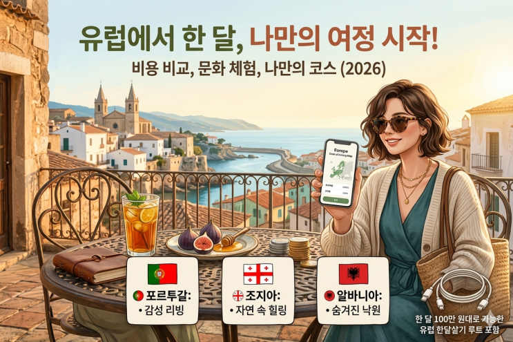 2026년 유럽 한달살기 : 포르투갈 vs 조지아 vs 알바니아 비용, 비자, 인터넷 직접 비교!