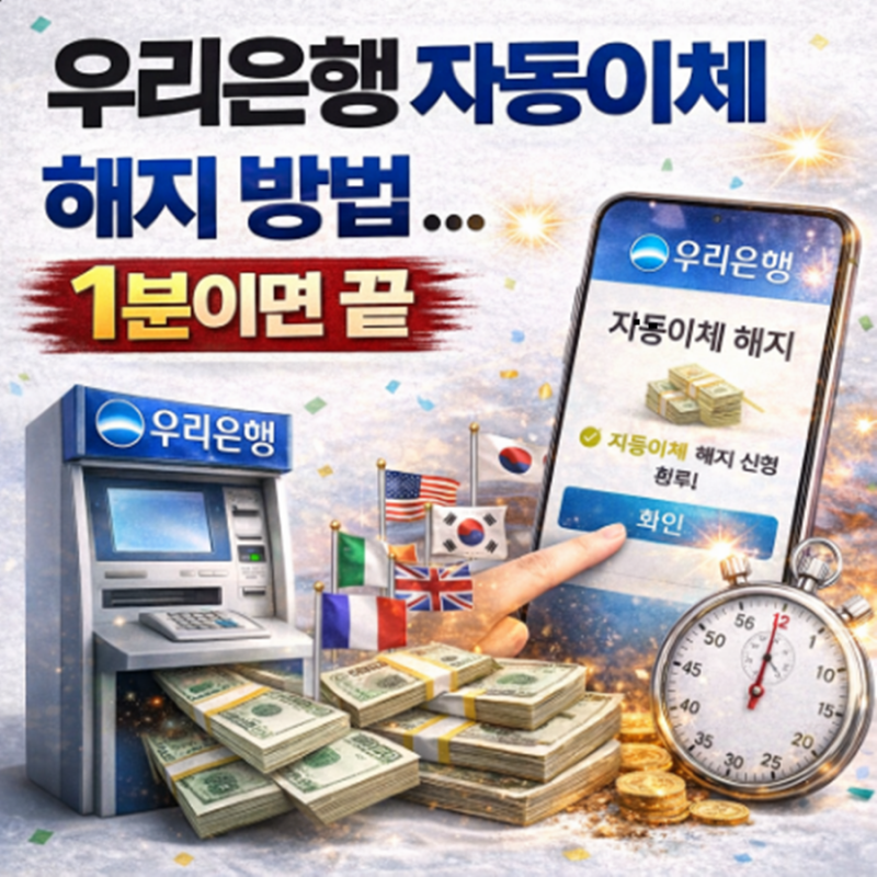 우리은행 자동이체 해지 방법… 1분이면 끝