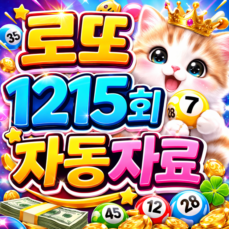  2026 로또 1215회 월요일 자동, 화요일 자동 자동분석으로 보는 당첨 기대 포인트는!?