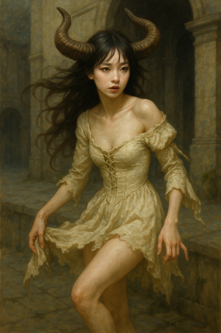  악마 소녀 일러스트