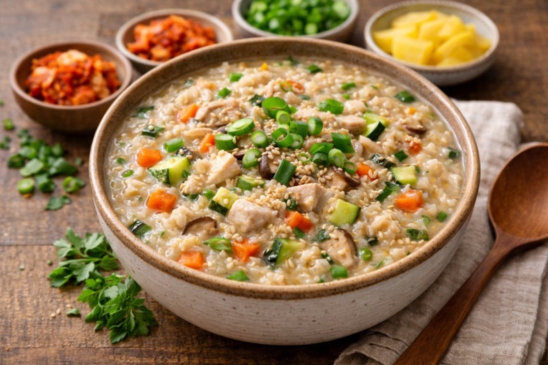 쌀 없이 이게 삼계죽이라고?! 오트밀 닭가슴살 삼계죽 레시피 | 다이어트 중 아플 때도 든든....