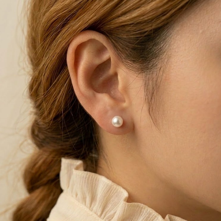  진주 귀걸이 6mm vs 8mm 실제 착용 차이
