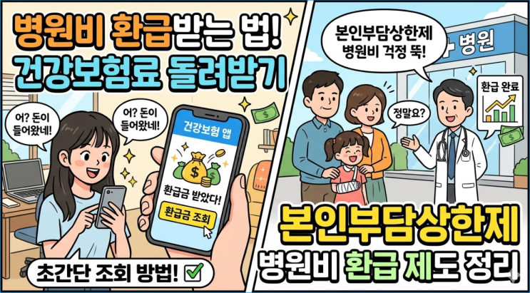  건강보험 환급금 조회 방법 | 본인부담상한제 병원비 환급 제도 정리