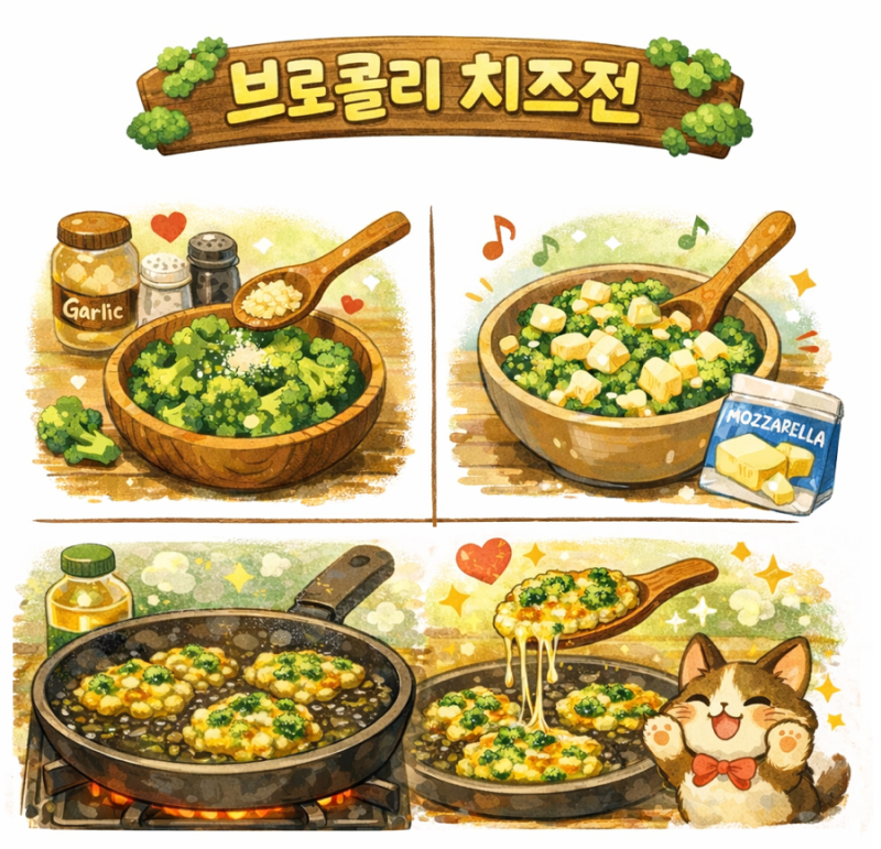 바삭바삭 브로콜리 치즈전 레시피