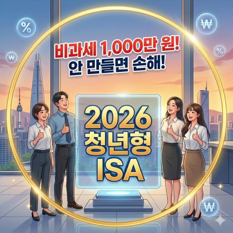  2026 청년형 ISA 총정리: 비과세 1,000만 원 시대, 안 만들면 손해인 이유!
