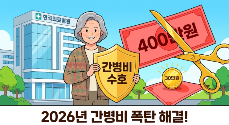  2026년 "간병비 폭탄" 이제 끝낼 수 있어요, 월 400만 원에서 30~60만 원대로 줄어드는 비결