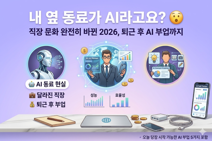  2026년 직장, AI 동료와 일한다는 것 : 달라진 직장 문화 + 퇴근 후 AI 부업 현실