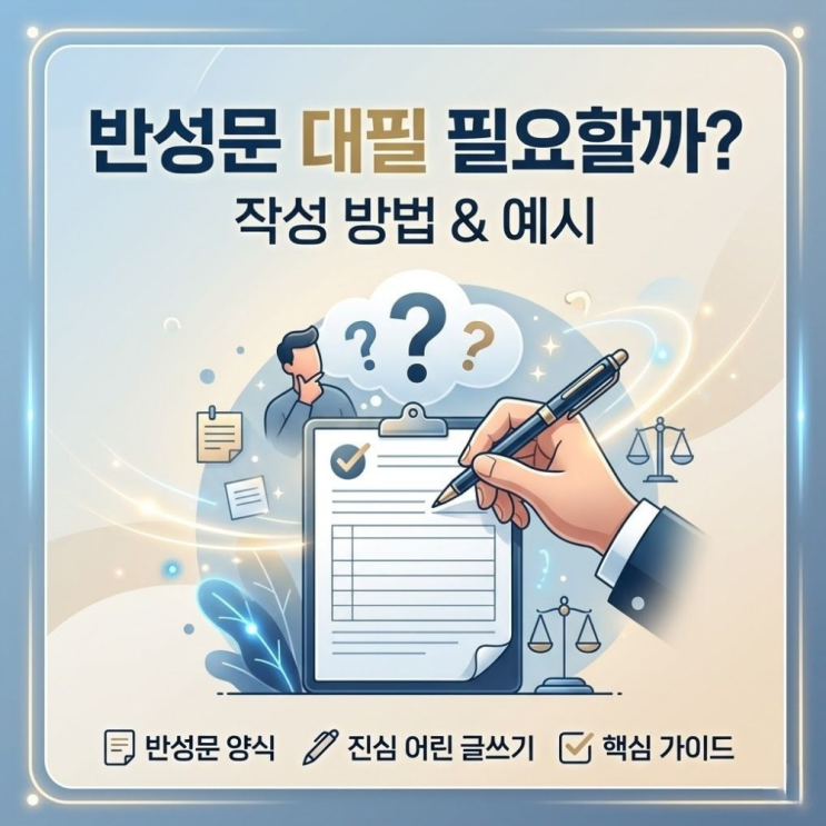  반성문대필 필요할까? 작성방법 예시