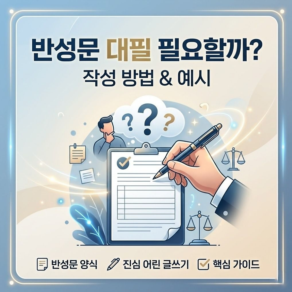 반성문대필 필요할까? 작성방법 예시