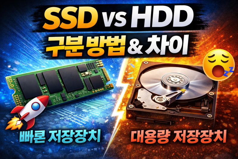 SSD vs HDD 구분방법과 차이