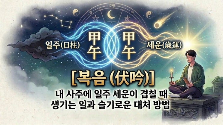  [복음(伏吟)] 내 사주에 일주 세운이 겹칠 때 생기는 일과 슬기로운 대처 방법
