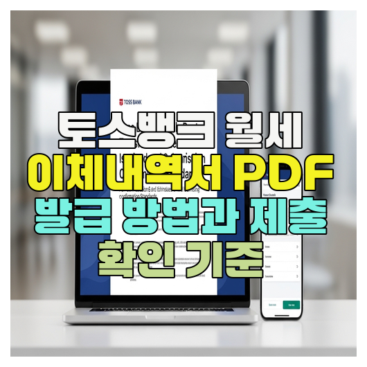  토스뱅크 월세 이체내역서 PDF 발급 방법과 제출 확인 기준
