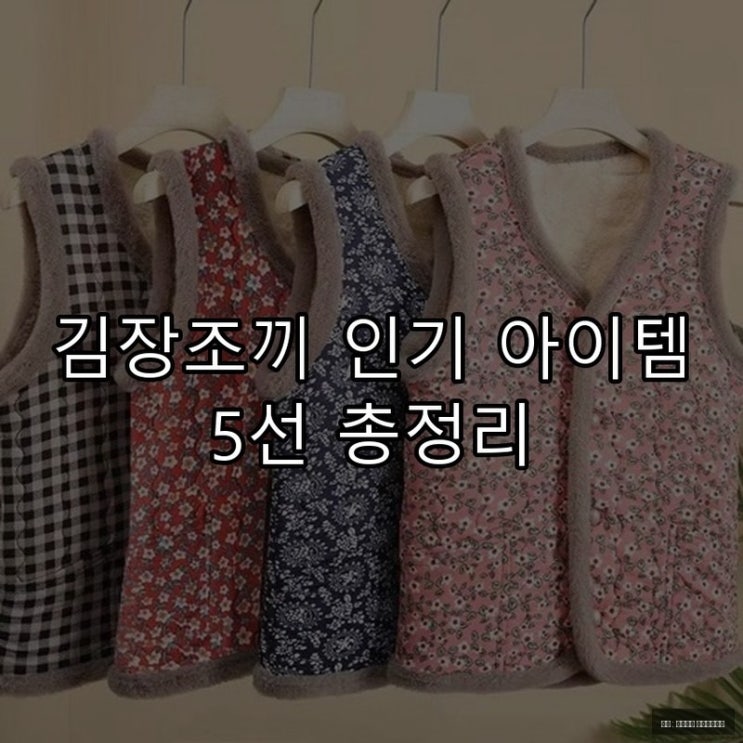  김장조끼 인기 아이템 5선 총정리