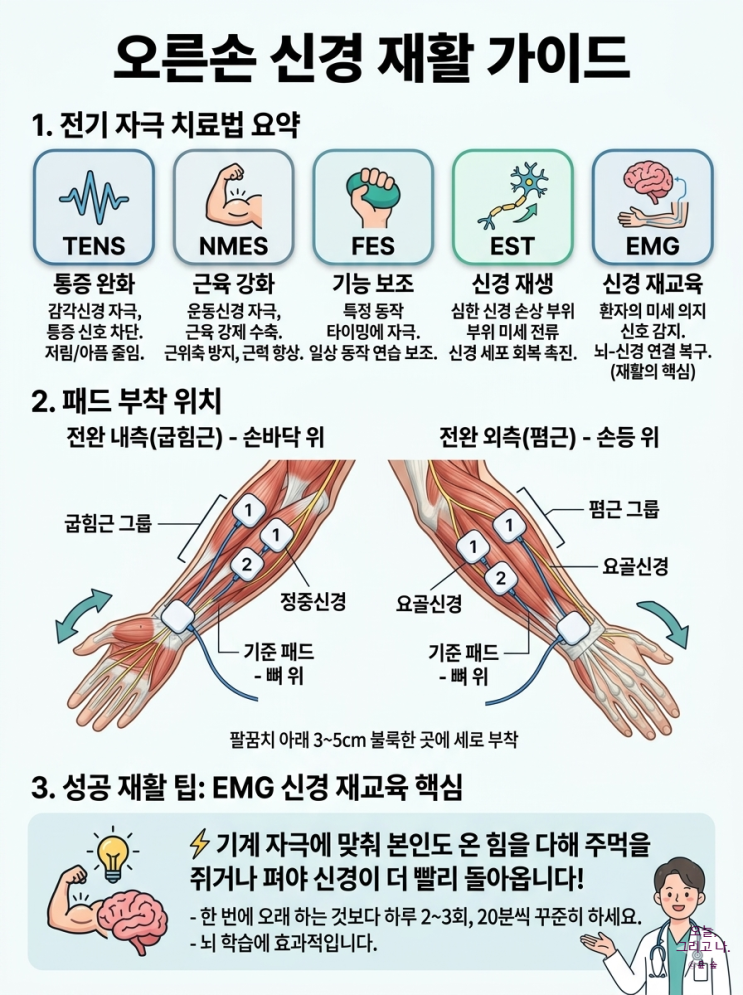  물리 재활 전기자극치료 TENS, NMES, FES, EST, EMG