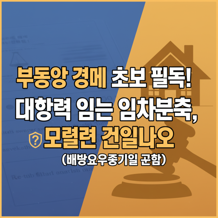  부동산 경매 초보 필독! 대항력 있는 임차인 권리분석, 모르면 큰일나요 (배당요구종기일 포함)