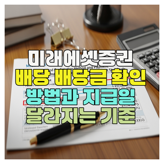  미래에셋증권 배당 배당금 확인 방법과 지급일 달라지는 기준