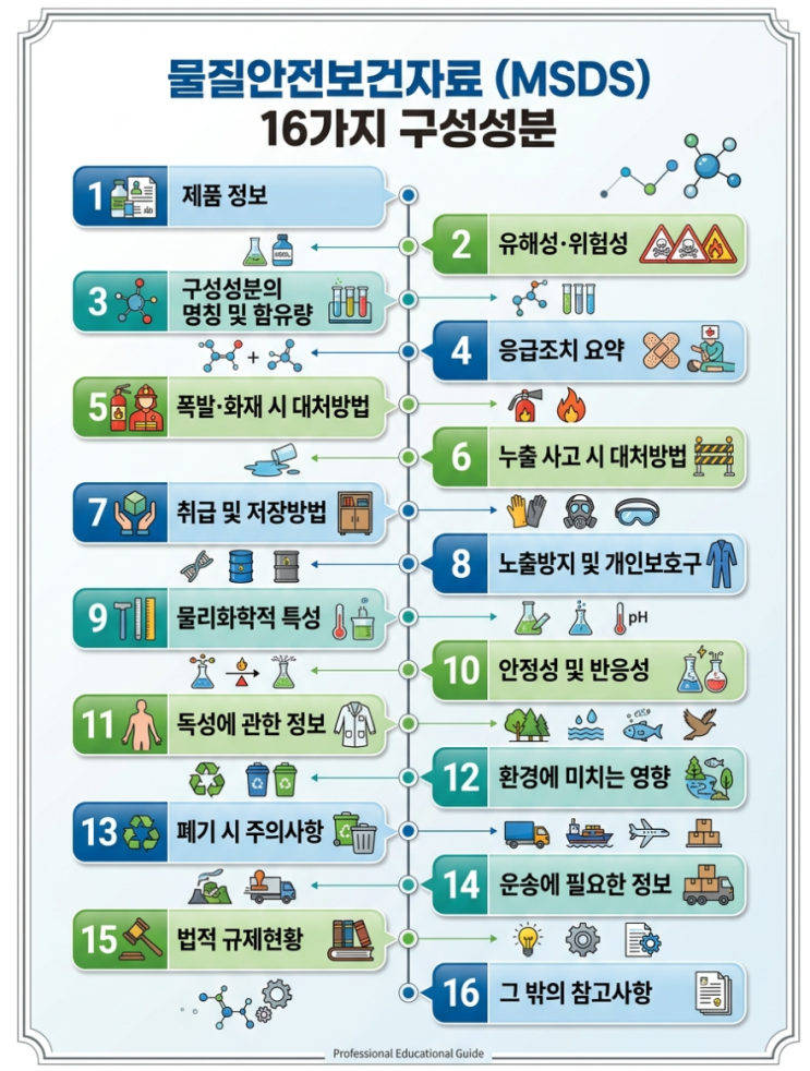 MSDS 물질안전보건자료의 구성항목