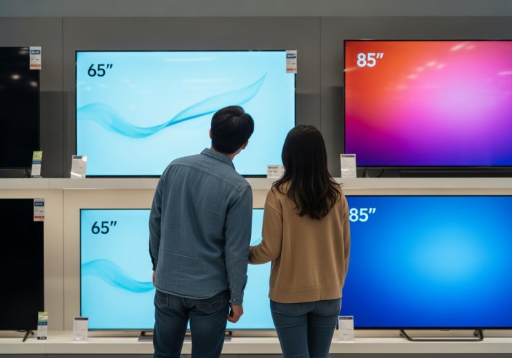  엘지 티비 65인치 75인치 85인치 비교, 평수별 TV 크기 추천