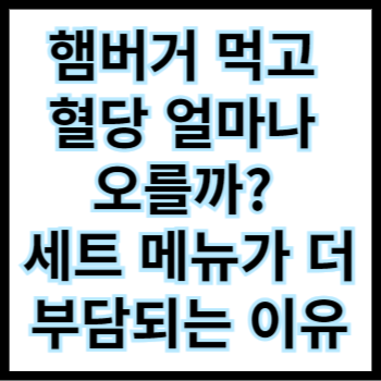  햄버거 먹고 혈당 얼마나 오를까? 세트 메뉴가 더 부담되는 이유