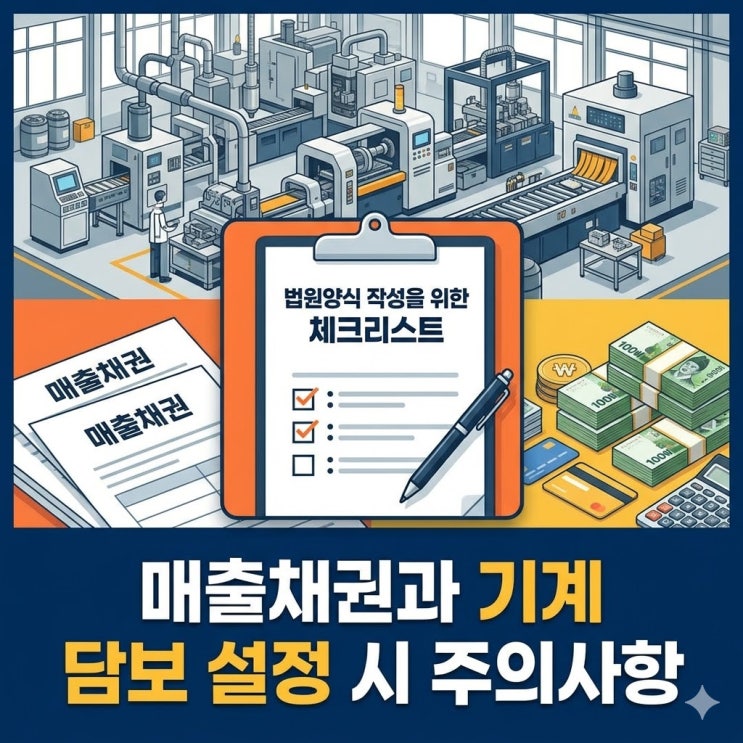  매출채권과 기계 담보 설정 시 주의사항, 법원양식 작성을 위한 체크리스트