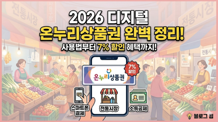  2026 디지털 온누리상품권 완벽 정리: 사용법부터 7% 할인 혜택까지!
