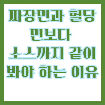  짜장면과 혈당, 면보다 소스까지 같이 봐야 하는 이유
