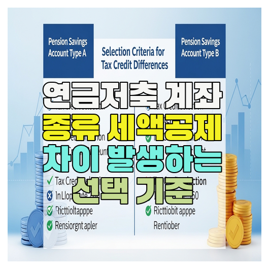  연금저축 계좌 종류 세액공제 차이 발생하는 선택 기준
