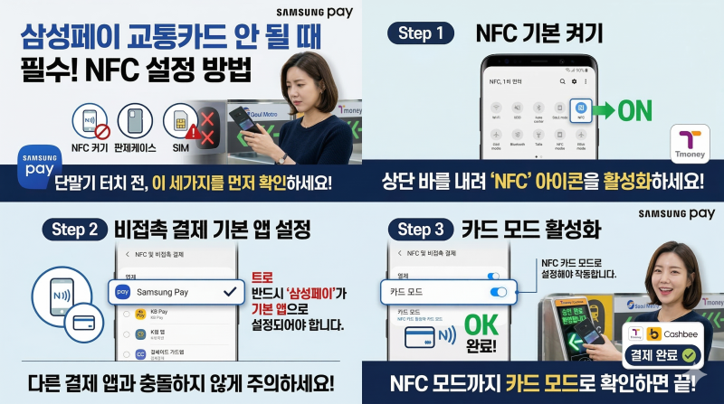 삼성페이 교통카드 등록 및 사용법 (ft. NFC 설정, 잔액확인, 오류 해결 5단계)
