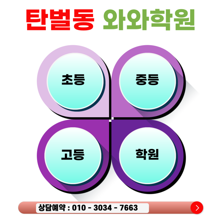 탄벌 와와학원 중학생  소수정예 중간고사 대비 역전 전략