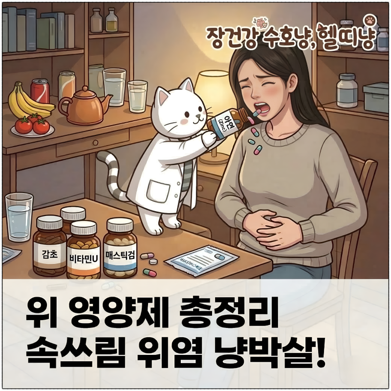 위 영양제 추천 성분 총정리 속쓰림·위염 있을 때 도움되는 위 건강 영양제
