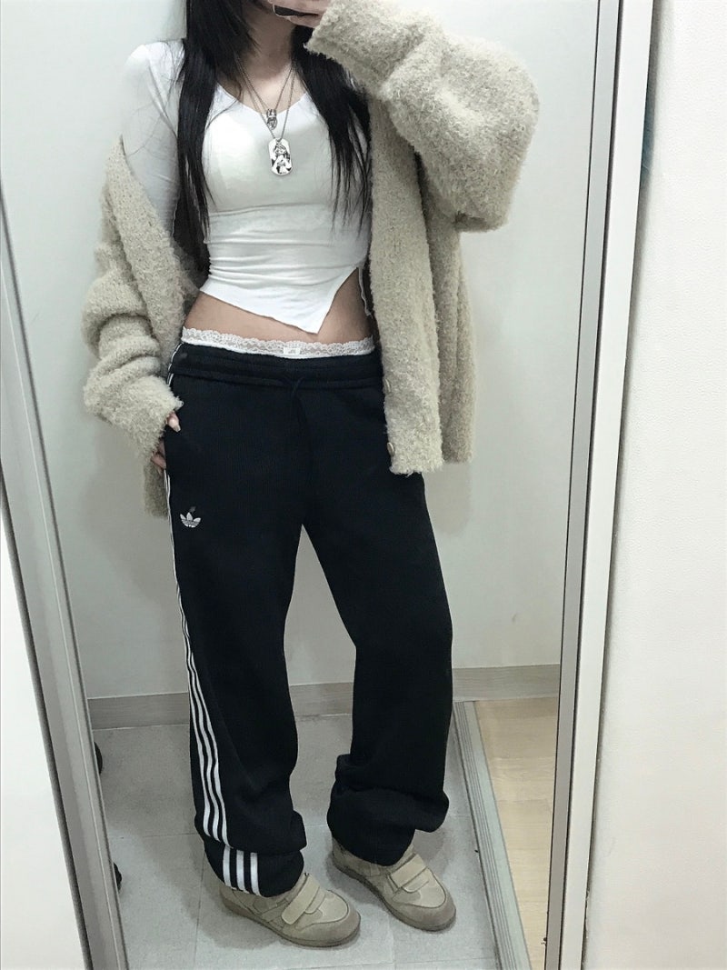 [아디다스]️파이어버드 트랙 팬츠 구매후기•착샷•키작녀 사이즈팁<3