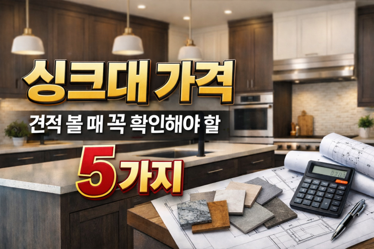  싱크대 가격 견적 볼 때 꼭 확인해야 할 5가지