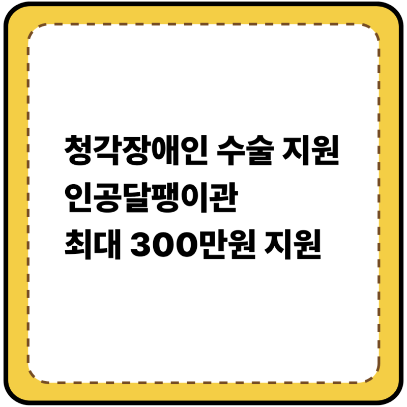 청각장애인 인공달팽이관 수술 지원 소리동행 신청방법 총정리 (외부장치 교체 지원까지)