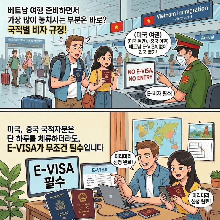  미국인 중국인 베트남 비자 없이 입국 불가 발급 소요 기간 총정리